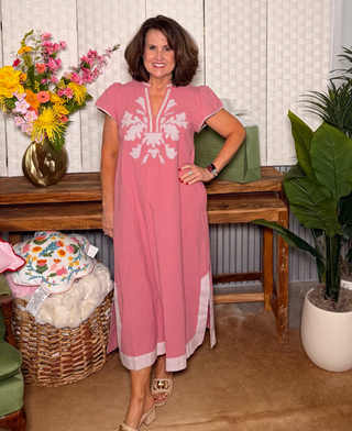 The Blush Garden Applique Midi Dress