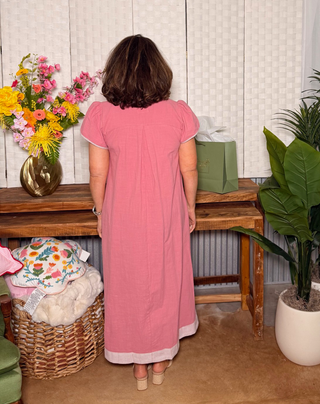 The Blush Garden Applique Midi Dress