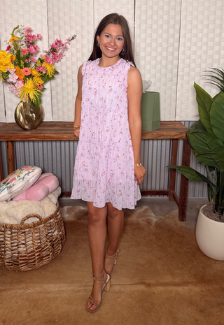 Easel Sleeveless Printed Washed Floral Dress