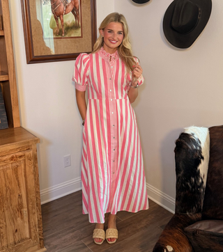 Entro Pink Striped Maxi