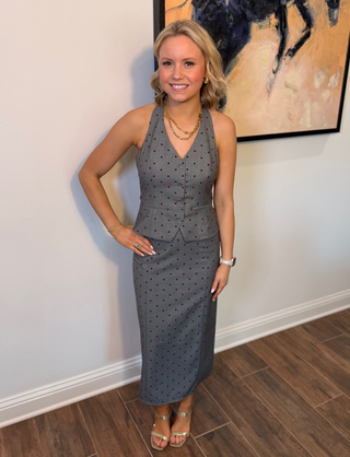 Polka Dot Halter Skirt Set