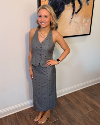 Polka Dot Halter Skirt Set