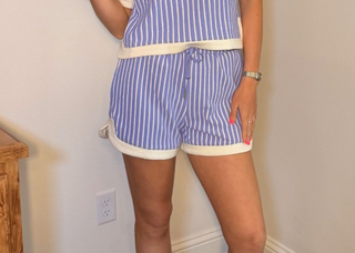 Entro Periwinkle Stripe Shorts