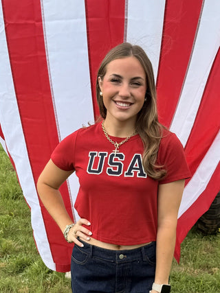 All-American Babe USA Cropped Tee