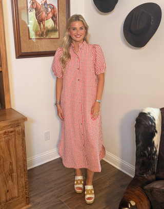 Entro Picnic Chic Gingham Maxi Dress
