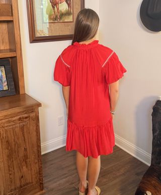 Umgee Embroidered Garden Swing Dress