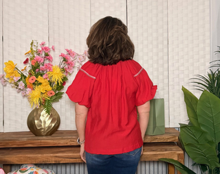 Umgee Embroidered Floral Blouse