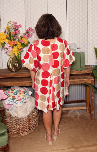 Umgee Fiery Red Dot Dress