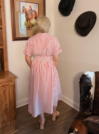 She & Sky Harbor Stripe Midi Dress