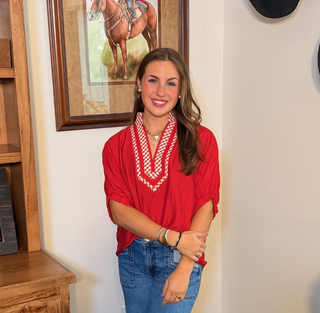 Entro Top with Plaid Trim