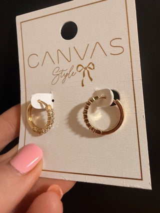 Remi Pave Huggie Hoop Earrings