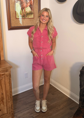 Peach Love  Magenta Romper