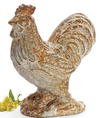 Concrete Rustic Rooster Figurine