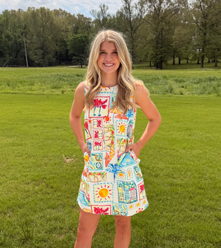 She & Sky Paradise Postcard A-Line Dress