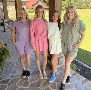 She and Sky Skort Set with Pearl Embellishment