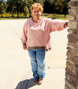 Fantastic Fawn Oversized Blush Sweatshirt