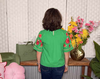 THML Floral Embroidery Detail Top