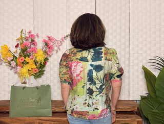 Garden Glow Floral Button-Front Blouse