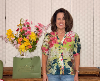 Garden Glow Floral Button-Front Blouse