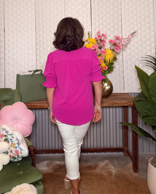 Harper Split-Neck Blouse