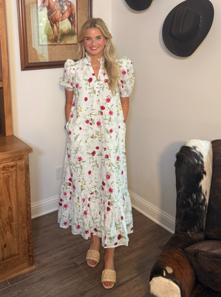 Entro White Floral Maxi