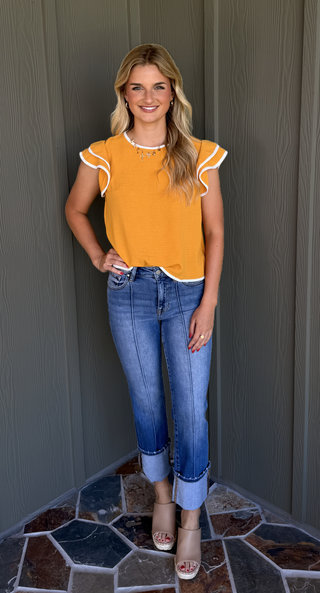 Sunshine Ruffle Sleeve Top