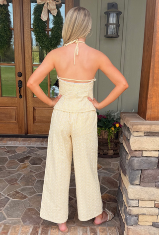 Sunny Days Textured Drawstring Pants