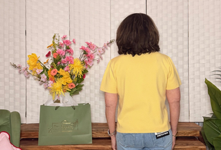 Buttoned Contrast Collar Short Sleeve Sweater Top