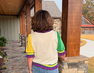 Mardi Gras Color Block Top