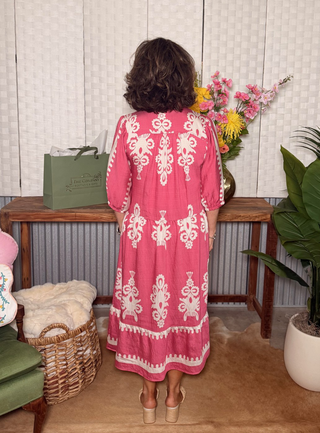 Umgee Border Midi Dress