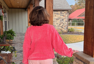 Taffy Pink Chenille Sweater