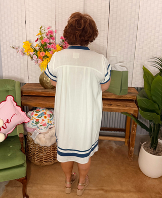 Umgee Two-Tone V Neck Dress