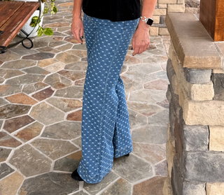 Risen High Rise Wide Leg Bow Embroidered Trouser Jeans