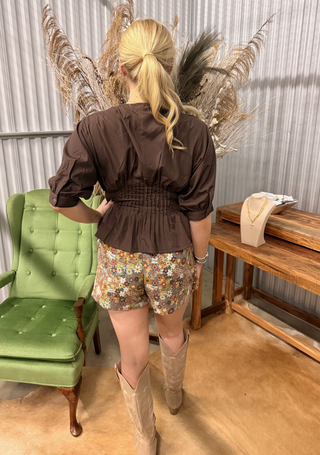 Floral Button Down Wrap Skort