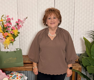 Umgee Cocoa Textured Top