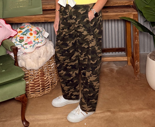 Camo Draw String Wide Leg Pants