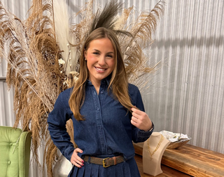 Classic Dark Wash Denim Button-Up