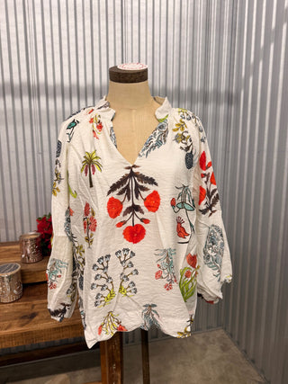 Umgee Floral Boho Blouse