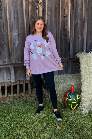 Fantastic Fawn Sequin Ghost Sweatshirt
