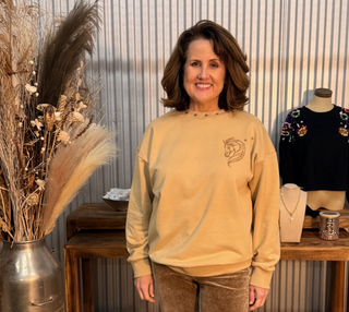 Giddy Up Embroidered Sweatshirt