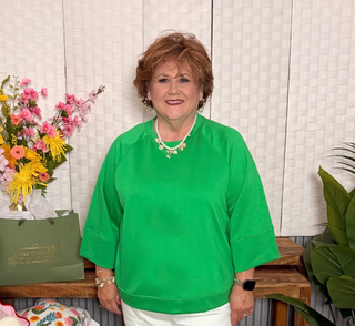 Umgee Kelly Green Scuba Knit Pullover