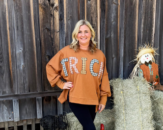 Fantastic Fawn Plaid Trick Sweatshirt