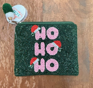 HoHoHo Beaded Coin Purse