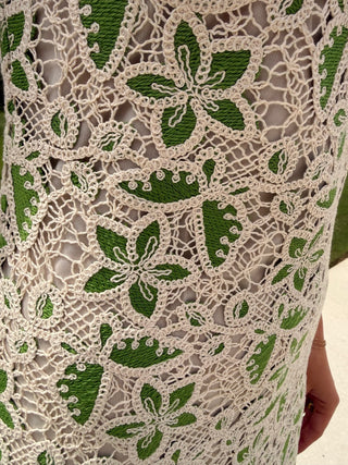 Voy Fresh Bloom Crochet Lace Midi Dress