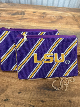 LSU Zipper Cross Body Bag