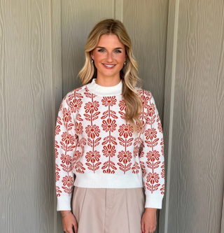 BIBI Rust Flower Sweater