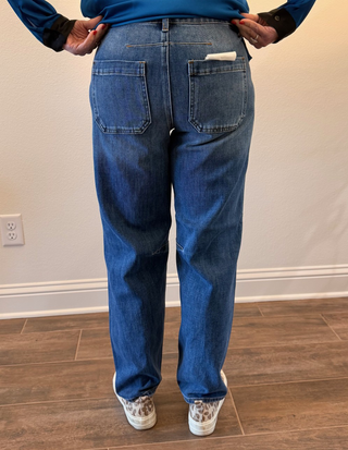 Risen Mid Rise Barrel Jeans