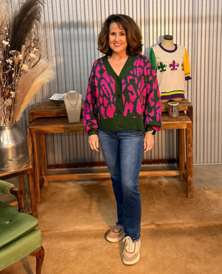 Umgee Bold Leopard Button Up Cardigan