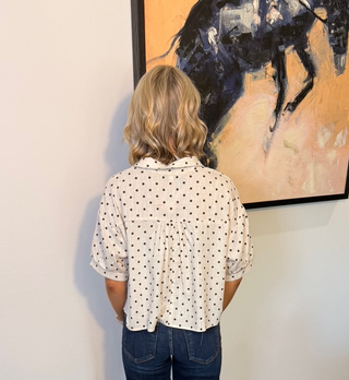 Hyfve Oatmeal Polka Dot Top