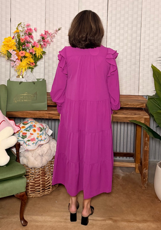 Umgee Ruffle Tiered Midi Dress